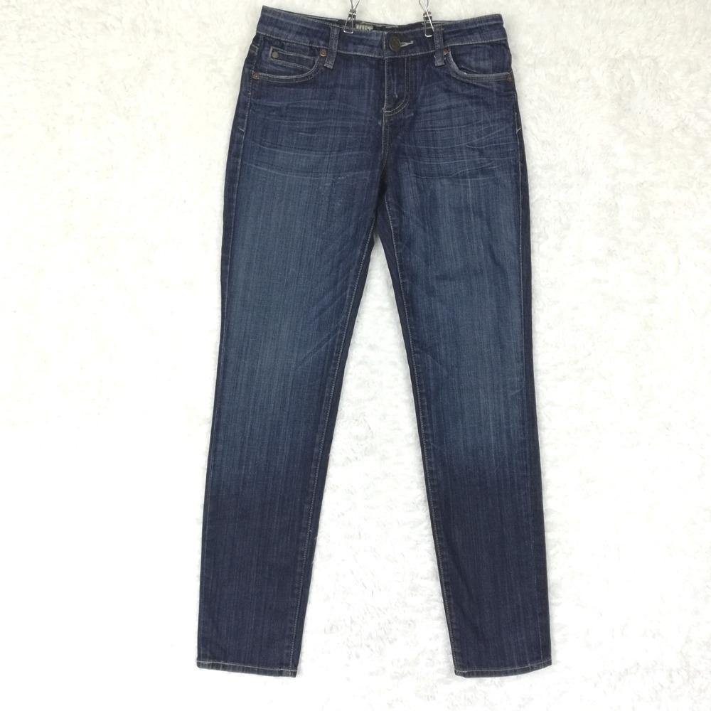 Kut From the Kloth Womens Jeans Skinny Blue Denim Classic Whiskering Low 6